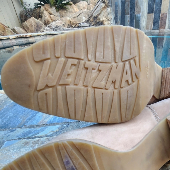 Stuart Weitzman Ankle Boots Tan Nubuc Leather Tassel Prancing 💃 Bootie Sz 10 💕 - Picture 6 of 12